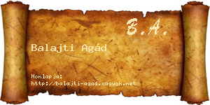 Balajti Agád névjegykártya